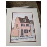 Walter Platt Watercolor Pink House