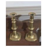 7' Pair Brass Candlesticks