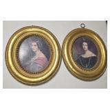2 Borghese Prints in Oval Frames