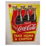 Embossed Metal Coke Sign