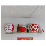 Glass Shelf with Coke Memorabilia