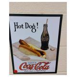 Hot Dog Metal Coke Sign
