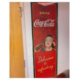 Vintage 'Drink Coca-Cola' Vertical Metal Sign