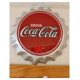 Lot of 3 Metal Coke Cap Signs