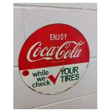 Round Metal Coke Sign