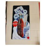 Vintage-Style Coca-Cola Rectangular Metal Sign