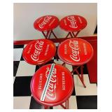 Five Matching Coke Stools