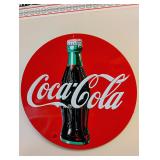 Round Coke Embossed Sign