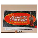 'Delicious and Refreshing' Coca-Cola Metal Sign
