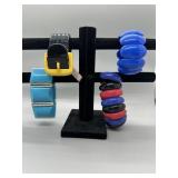 A Collection of Colorful Fashion Bracelets