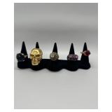 A Collection of Gold Tone Costume Rings