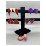 A Collection of Vintage Style Enamel Geometric Ear