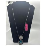 Betsey Johnson Silver Toned Pavé Fox and Jeweled T