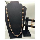 A Beaded Necklace and Matching Bracelet Set