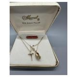 Marvel 12K Gold Filled Necklace with Pearl and Cro