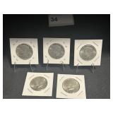 1964 Kennedy Half Dollar Lot of 5