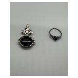 Sterling Ring & Pendant Lot of 2