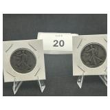 1945 Walking Liberty Half Dollar Lot of 2
