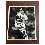 Jim Abbott Signed California Angels Black and Whit