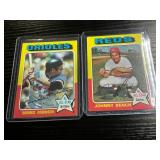 Two 1975 Topps Baseball Cards Featuring Brooks Rob