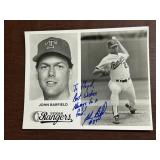 Autographed John Barfield Texas Rangers Promotiona