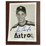 Luis Gonzalez Signed Houston Astros Black and Whit