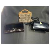 Three Mid-Century Modern Lucite and Textile Handba