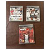 Three Sony PlayStation 3 sports video games includ