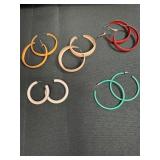 Vintage Enameled Hoop Earrings