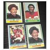Lot of Four 1974 Topps Football Trading Cards Incl