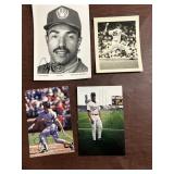 Four Signed Major League Baseball Player Photograp