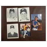 Five Hand-Signed Major League Baseball Cards and P