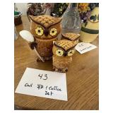 Vintage Owl Salt and Pepper and Coffee Canister