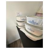 6 Piece Corning Blue Cornflower Casserole Dishes