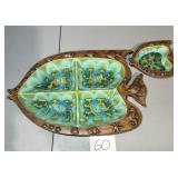 2 pc Treasure Craft USA Fish Serving Set