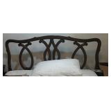 Traditional Style Dark Wood Headboard & Bed Frame