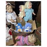 Vintage Care Bears Plush and Toy Dolls Box Lot