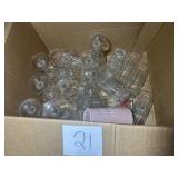Box of Assorted Cut Glass and Crystal Drinkware