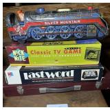 1960s Tin Silver Mountain Train, NIB Board Games