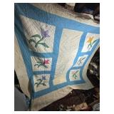 Vintage Tulip AppliquÃƒÆ’Ã†â€™Ãƒâ€ Ã¢â‚¬â„¢ÃƒÆ’Ã¢â‚¬Å¡Ãƒâ€šÃ‚Â© Quilt, Approx Full Size or
