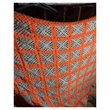 Handmade Orange & Grey Granny Square Afghan