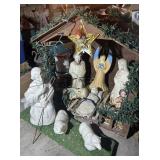 Christmas Nativity Manger Creche & Blow Mold