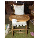 Folding Wooden High Chair with Quilted Liner