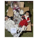 Box Lot of Vintage Porcelain Collectible Dolls