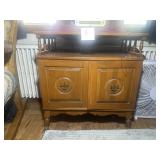Colonial Revival Wood Record Cabinet