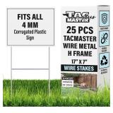 Tacmaster Wire H Stakes for 4mm Signs, 25 Pack