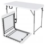 White Heavy Duty Plastic Folding Table, 4ft