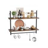Bestier Pipe Shelf Industrial Shelf 31' Brown