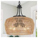 HMVPL Farmhouse 5-Light Rattan Chandelier