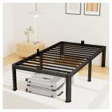 14' Twin Metal Platform Bed, No Box Spring